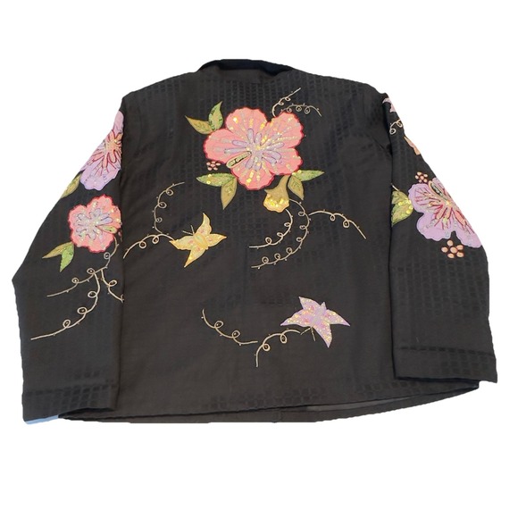 Vintage Draper's & Damon's Floral and Sequin Embroidered Jacket Size Large Boho - Picture 9 of 10